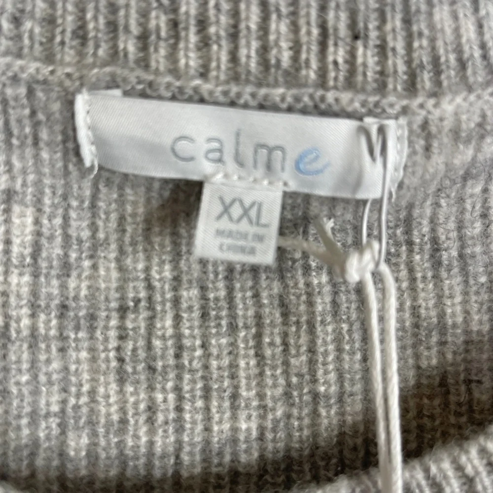 JOHNNY WAS CALME 100% Cashmere Ribbed Pullover Sweater Gray NEW Size XXL